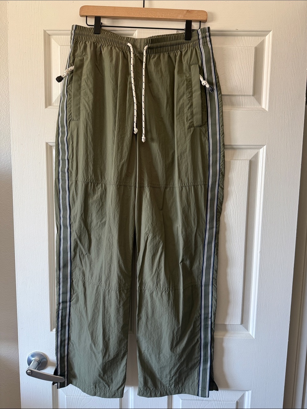 Abercrombie & Fitch baggy track pants in Olive grey
